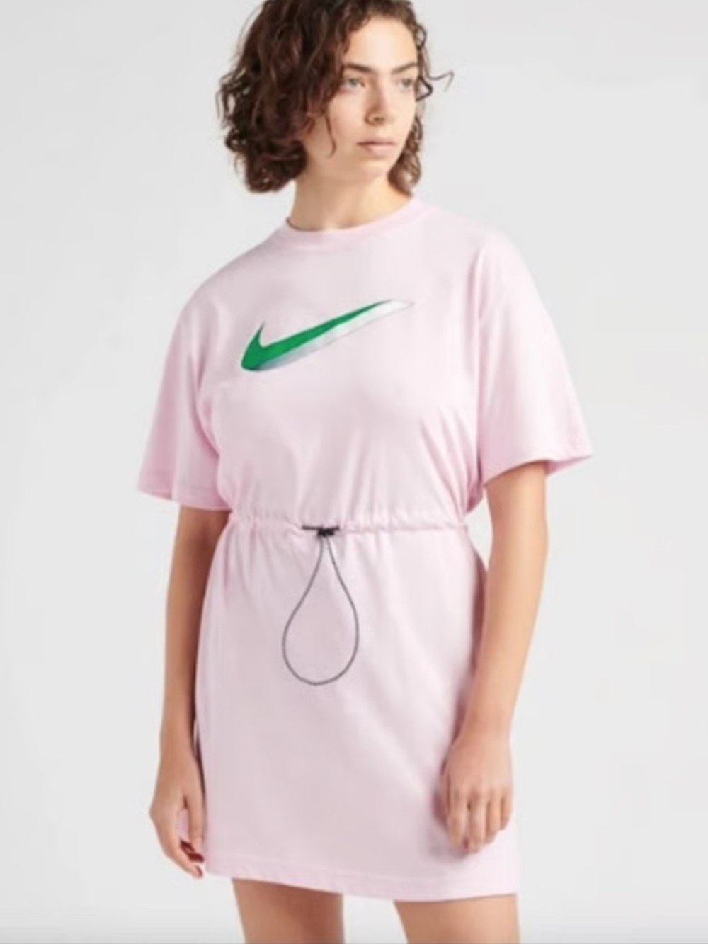 Nike Sportswear Icon Light Pink Drawstring Mini Women's T-shirt Dress Size S